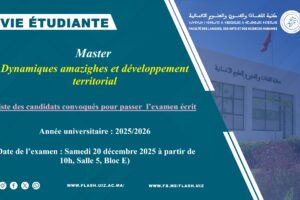 Master Dynamiques amazighes examen écrit